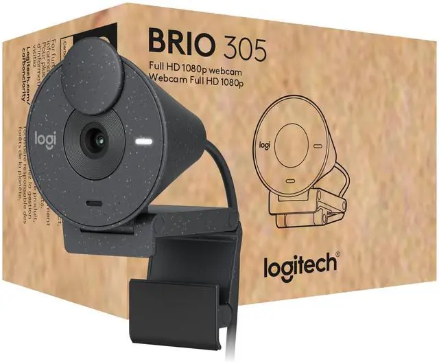 Alt view image 9 of 10 - Logitech Brio 305 Full HD 1080P Webcam with Privacy Shutter, Mono Noise Reduction Mics, USB-C, Auto Light Correction, Works with Zoom, Microsoft Teams, Google Meet