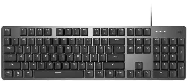 Alt view image 10 of 10 - Logitech K845 Mechanical Illuminated Keyboard, Strong Adjustable Tilt Legs, Full Size, Aluminum Top Case, 104 Keys, USB Corded, Windows (TTC Red Switches)