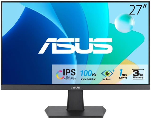 Main image of VA27EHF 27 Inch 1080P FHD 100Hz IPS Computer Monitor, HDMI, VESA Mount IPS, Full HD, Frameless, 100Hz, 1ms, Adaptive-Sync, for Working and Gaming, Low Blue Light, Flicker Free, Tilt