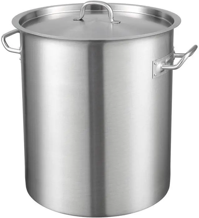 Alt view image 15 of 15 - Stainless Steel Stockpot, 42 Quart Large Cooking Pots, Multipurpose Cookware Sauce Pot with Lid & Handle, Heavy Duty Commercial Grade Stock Pot, Sanding Treatment, for Large Groups Events Silver