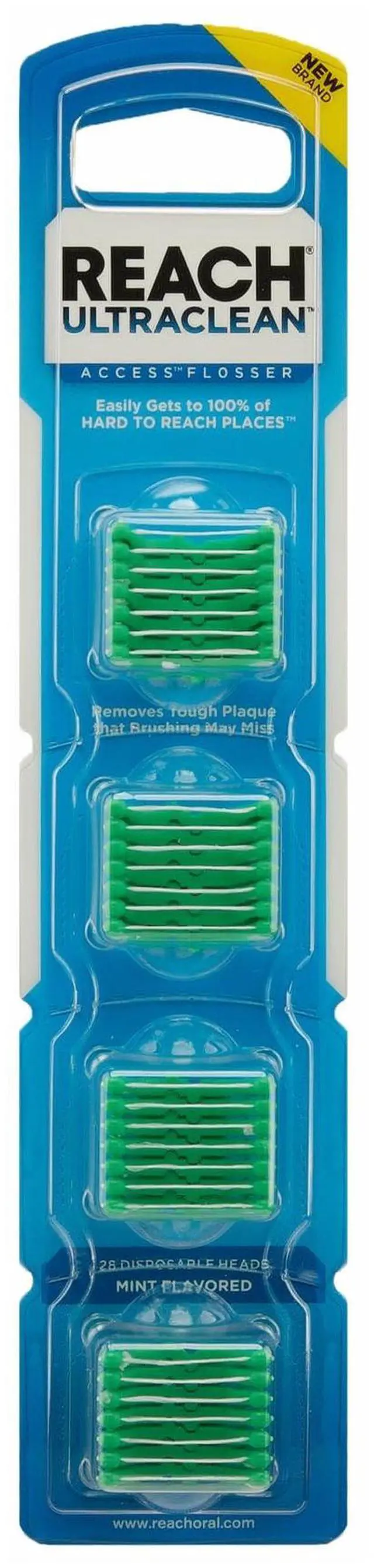 Main image of Ultraclean Access Flosser Refill Heads, Mint, Plaque Remover for Teeth, Shred Resistant, for Hard to Reach Areas, Oral Care, PFAS Free, for Adults & Kids, 1 Pack, 28 Count