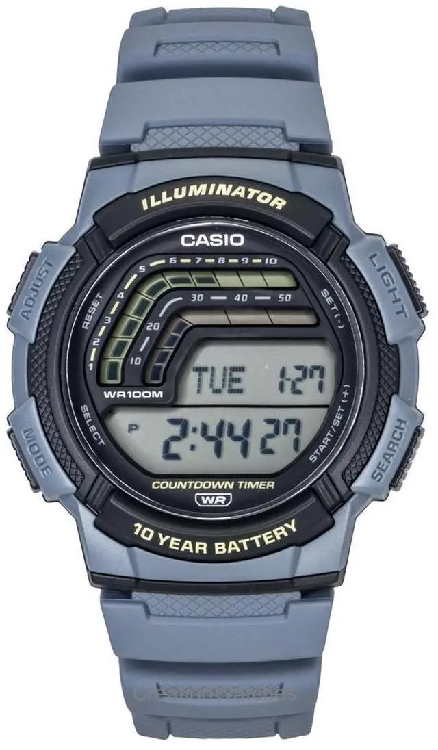 Alt view image 5 of 5 - Casio Digital Resin Strap Quartz WS-1800-2AV 100M Men's Watch