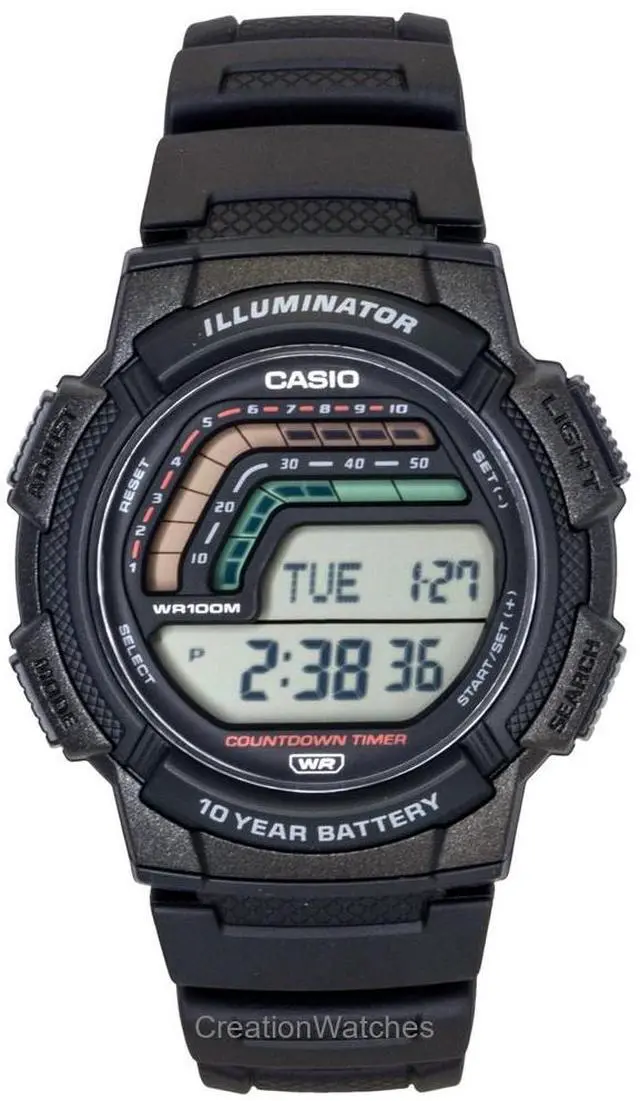 Alt view image 5 of 5 - Casio Digital Resin Strap Quartz WS-1800-1AV 100M Men's Watch