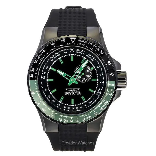 Alt view image 5 of 5 - Invicta Aviator Black Silicone Strap Black Dial Quartz 49731 100M Men's Watch