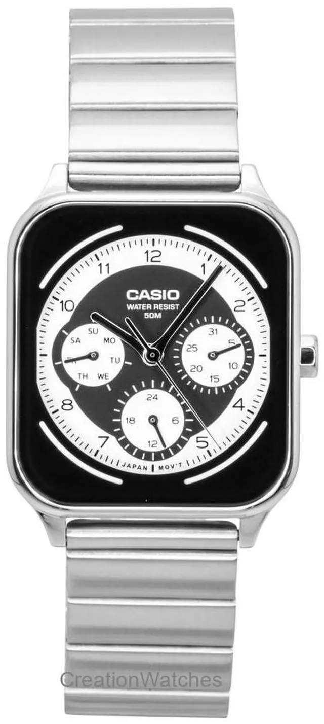 Alt view image 4 of 4 - Casio Standard Analog Stainless Steel Black And White Dial Quartz MTP-M307D-1BV Men's Watch