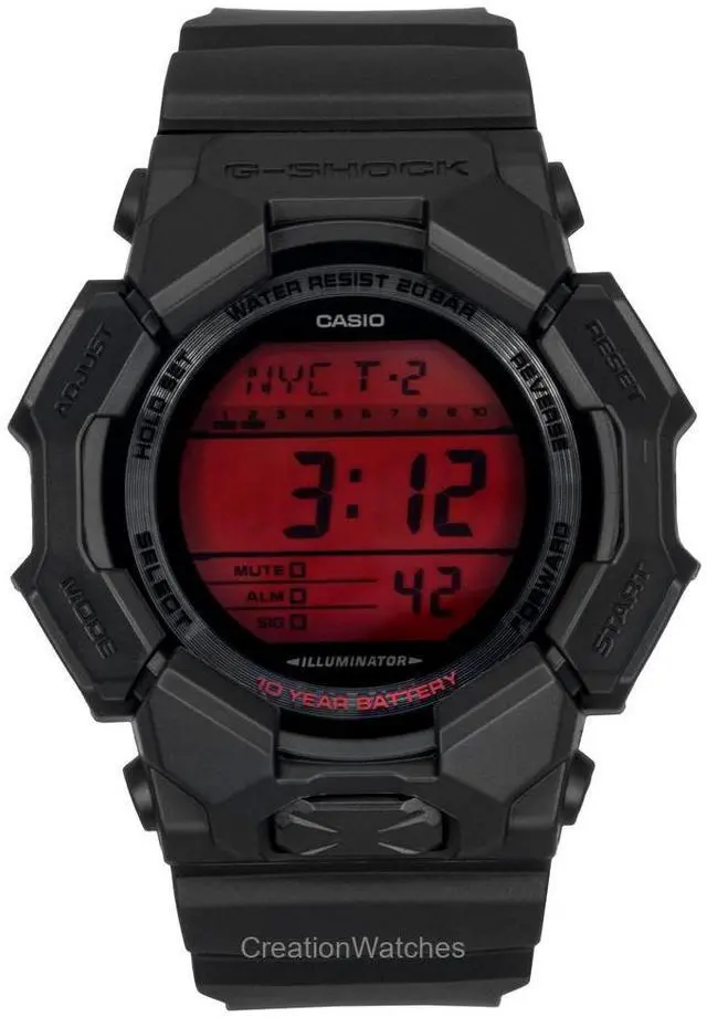 Alt view image 5 of 5 - Casio G-Shock Digital Resin Strap Quartz GD-010BBR-1 200M Men's Watch
