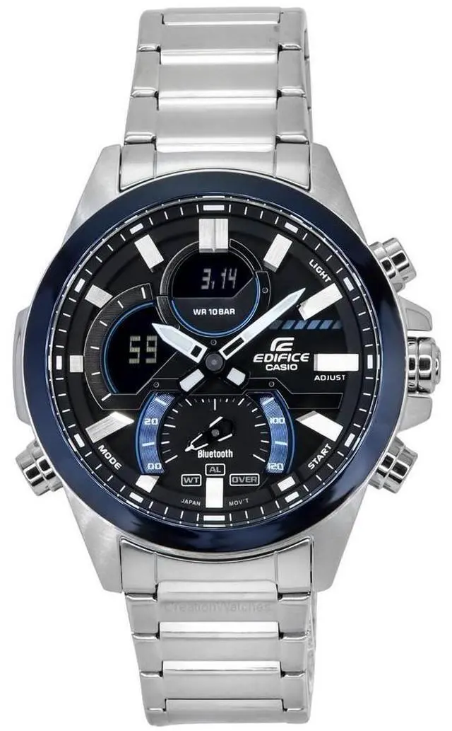 Alt view image 6 of 6 - Casio Edifice Grey Dial Sports Quartz 100M Men's Watch ECB-30DB-1A