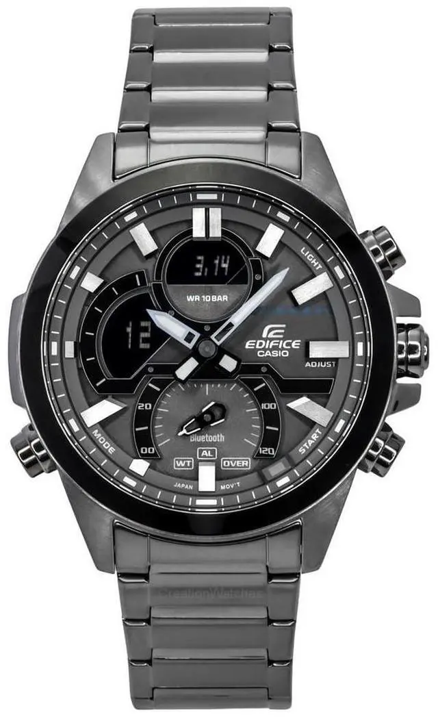 Alt view image 6 of 6 - Casio Edifice Grey Dial Sports Quartz 100M Men's Watch ECB-30DC-1B