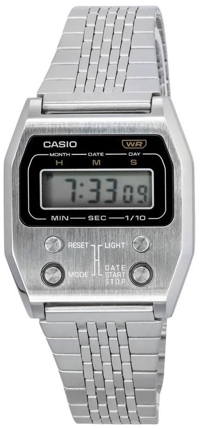 Alt view image 8 of 8 - Casio Vintage Digital Stainless Steel Quartz A1100D-1 Unisex Watch
