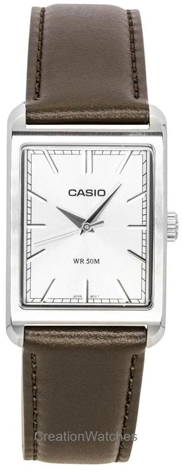 Alt view image 4 of 4 - Casio Analog Leather Strap Silver Dial Quartz MTP-B215L-7AV Men's Watch