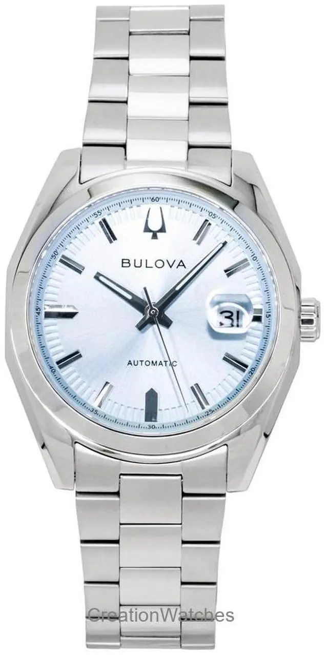 Alt view image 5 of 5 - Bulova Surveyor Stainless Steel Light Blue Automatic 96B469 Men's Watch
