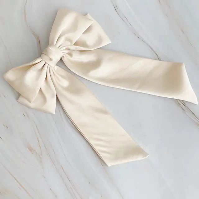 Main image of Doubled Satin Bow Hair Clip