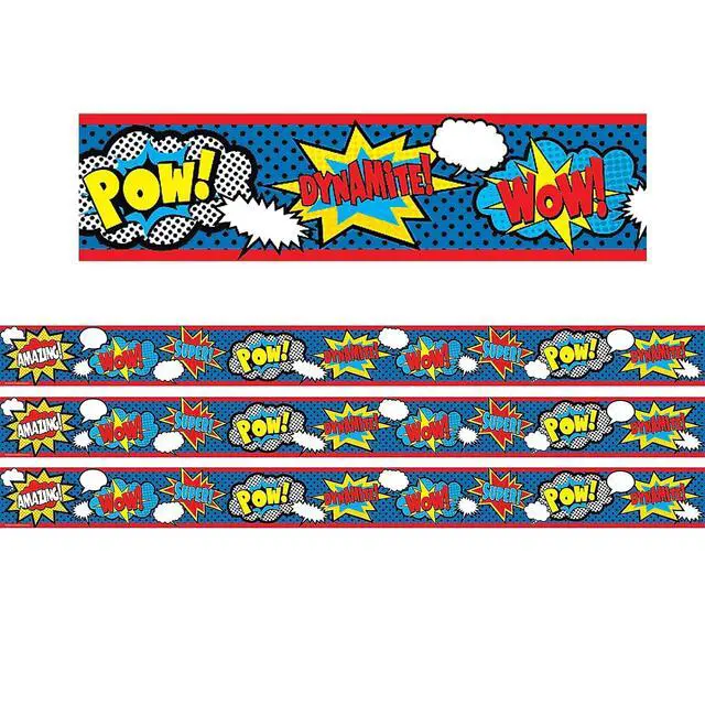 Alt view image 3 of 3 - Teacher Created Resources Rolled Straight Border 3" x 150' Superhero (TCR8939-3)