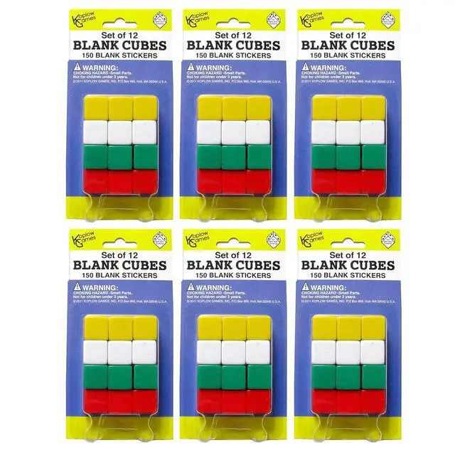 Alt view image 2 of 2 - KOPLOW GAMES (6 PK) BLANK DICE WITH STICKERS