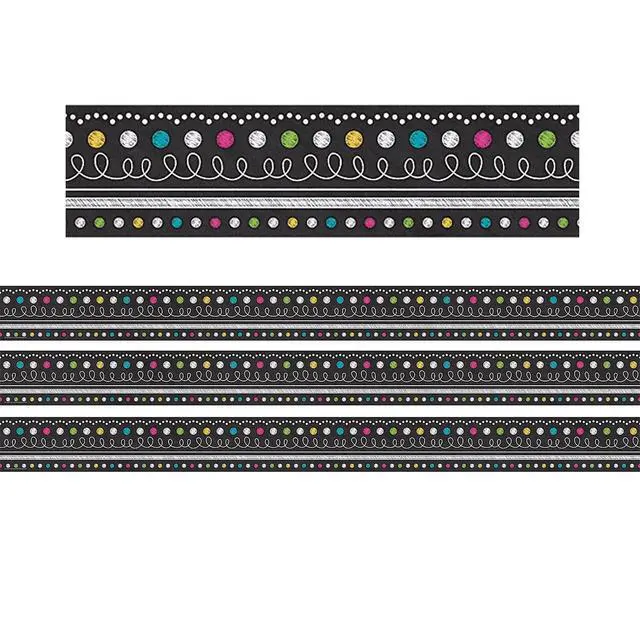 Alt view image 3 of 3 - Teacher Created Resources Rolled Straight Border 3" x 150' Chalkboard Brights (TCR8947-3)