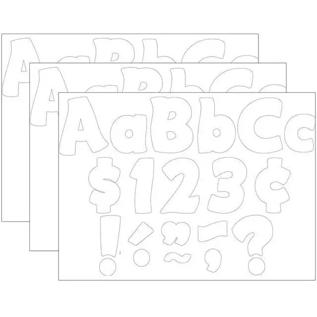 Alt view image 3 of 3 - Teacher Created Resources 4" Funtastic Font Letters Combo Pack White 208 Pieces/Pack 3 Packs (TCR5819-3)