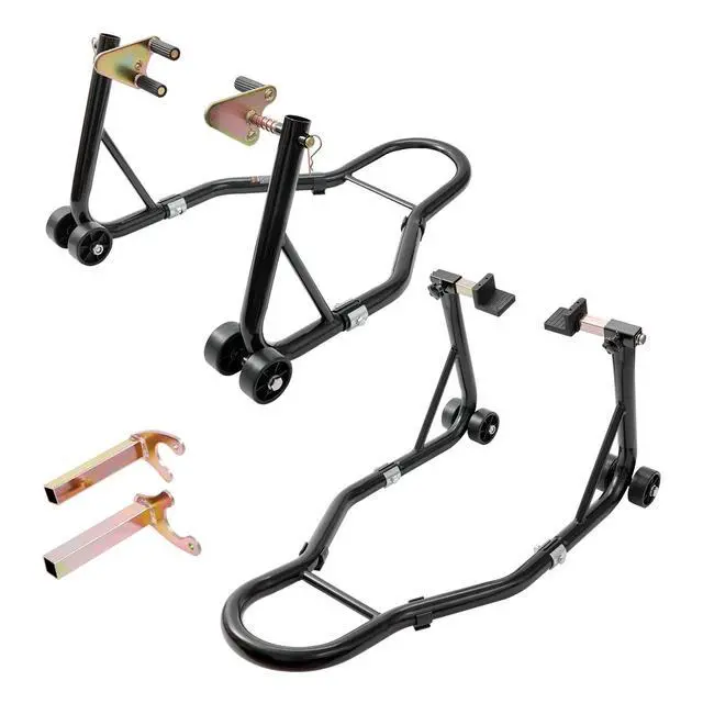Alt view image 15 of 15 - VEVOR Motorcycle Stand Lift, 850lbs Front Rear Combo Stand Lift Stand, Front and Rear Wheel Fork Stand, U+L Fork Swingarm Spool, Compatible with Most Yamaha Honda Kawasaki Suzuki Motorcycles, Black