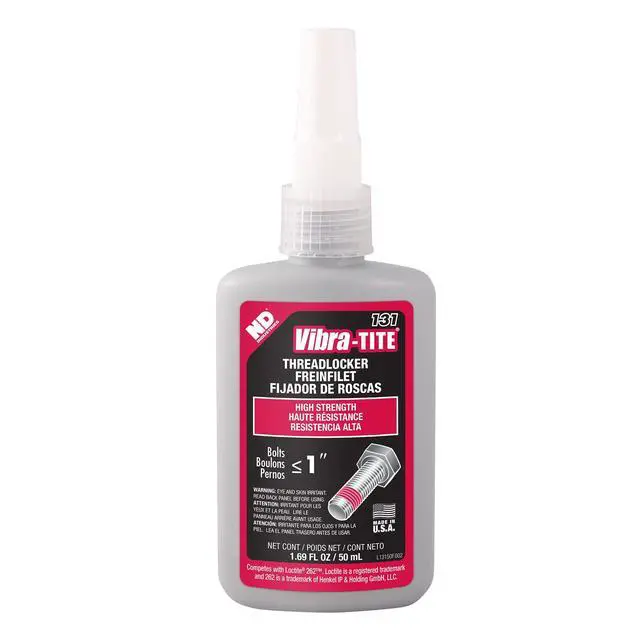 Alt view image 4 of 4 - Vibra-TITE 131 Permanent Strength Anaerobic Threadlocker 50 ml Bottle Red 13150