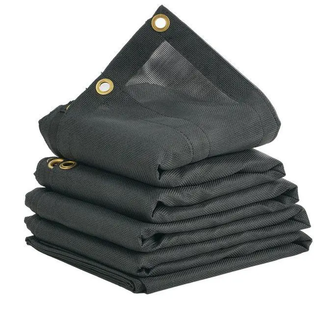Alt view image 11 of 11 - Dump Truck Mesh Tarp, 7.5x18 ft, PVC Coated Black Heavy Duty Cover with 5.5" 18oz Double Pocket, Brass Grommets, Reinforced Double Needle Stitch Webbing Fits Manual or Electric Dump Truck System