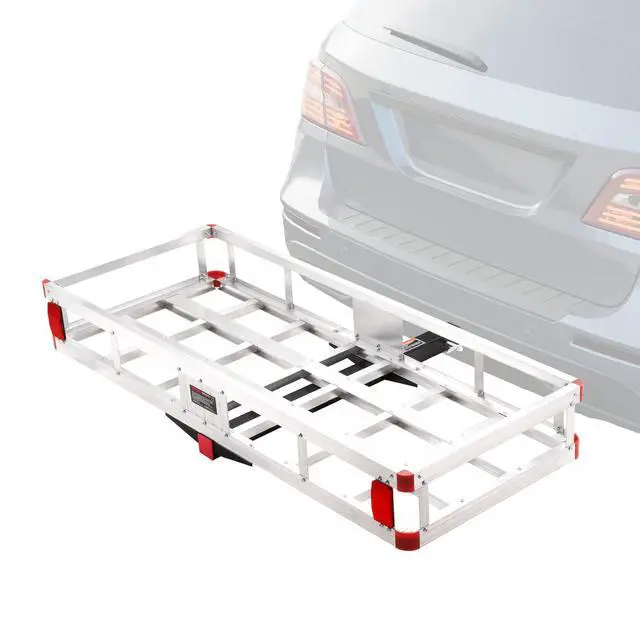 Alt view image 16 of 16 - VEVOR 49.4 x 22.4 x 7.1 in Hitch Cargo Carrier, 500lbs Loading Capacity Trailer Hitch Mounted Cargo Basket, Rust-proof Aluminum Luggage Carrier Rack Fits 2" Hitch Receiver for SUV Truck Pickup Camping