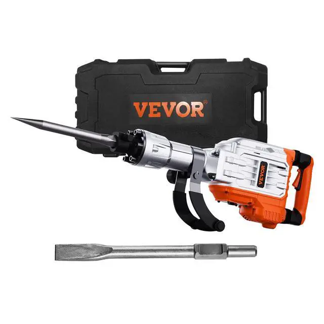 Alt view image 16 of 16 - VEVOR Demolition Jack Hammer Concrete Breaker 3500W Electric Hammer 2 Chisel Bits