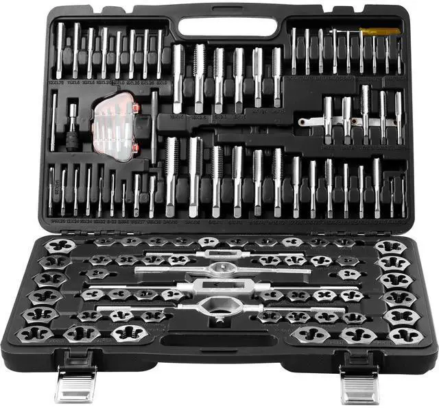 Alt view image 15 of 15 - Tap and Die Set, 116-Piece Include Metric and SAE Size, Bearing Steel Taps and Dies, Essential Threading Tool for Cutting External Internal Threads, with Complete Accessories and Storage Case