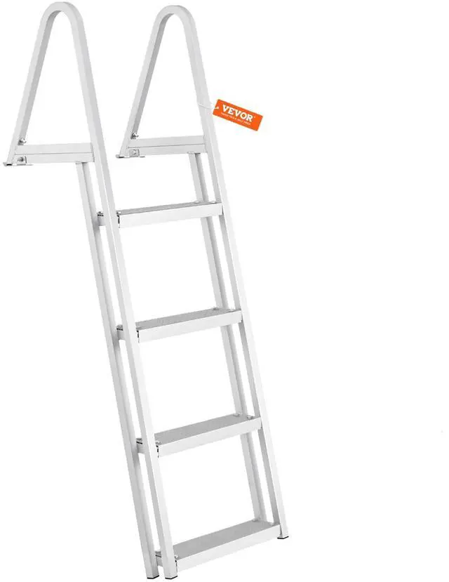 Alt view image 8 of 8 - Dock Ladder, Removable 4 Steps, 350 lbs Load Capacity, Aluminum Alloy Pontoon Boat Ladder with 4'' Wide Step & Nonslip Mat, Easy to Install for Ship/Lake/Pool/Marine Boarding
