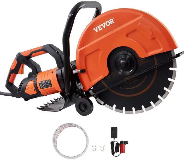 Alt view image 8 of 8 - VEVOR Electric Concrete Saw, 16 in, 3200 W 15 A Motor Circular Saw Cutter with Max. 6 in Adjustable Cutting Depth, Wet Disk Saw Cutter Includes Water Line, Pump and Blade, for Stone, Brick