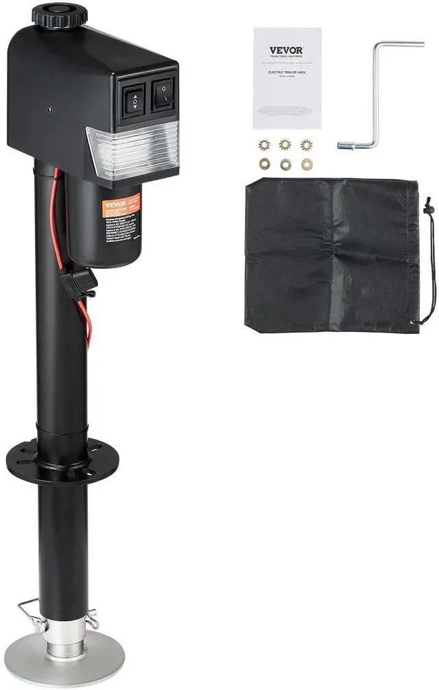 Alt view image 10 of 10 - VEVOR Electric Trailer Jack, Power Tongue Jack Weight Capacity 3500 lbs, 9.84"-33.85" Electric Tongue Jack with Waterproof Cover for Lifting RV Trailer, Horse Trailer, Utility Trailer, Yacht Trailer