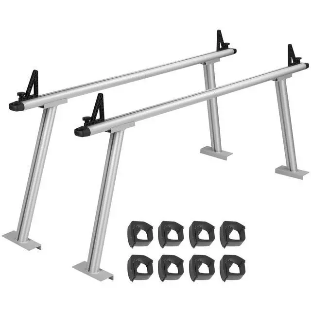 Alt view image 16 of 16 - VEVOR Truck Rack, 800 lbs Capacity, 71"x31" Aluminum Ladder Rack for Truck with 8 Non-Drilling C-clamps, Heavy Duty Truck Bed Rack Two-Bar Set for Kayak, Surfboard, Lumber, Ladder