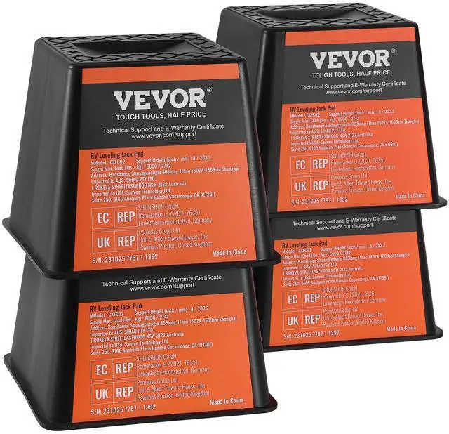 Alt view image 15 of 15 - VEVOR Trailer Jack Block, 6000 lbs Capacity per RV Leveling Block, High-quality Polypropylene RV Camper Stabilizer Blocks, RV Travel Accessories Use for Any Tongue Jack, Post, Foot, 5th Wheels, 4-Pack