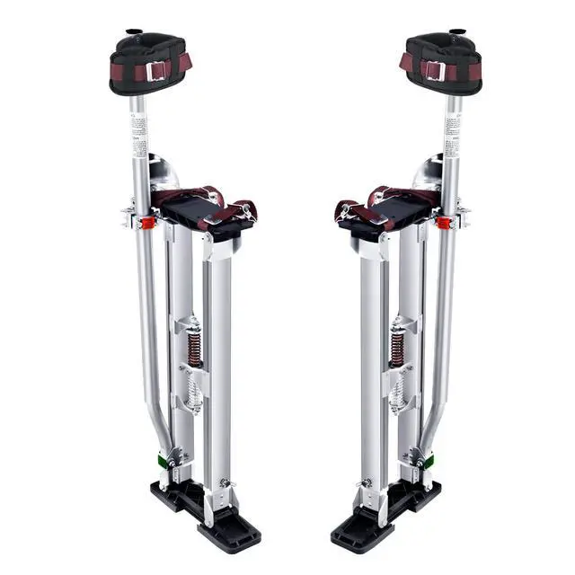 Alt view image 16 of 16 - Drywall Stilts, 24''-40'' Adjustable Aluminum Tool Stilts with Protective Knee Pads, Durable and Non-slip Work Stilts for Sheetrock Painting, Walking, Taping, Silver