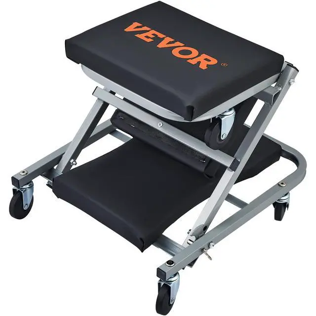 Alt view image 16 of 16 - Z-Creeper Seat, 2 in 1 Rolling Folding Car Creeper/Stool, 300 lbs Capacity Mechanic Creeper, Low Profile Creeper with 6 pcs Wheels for Garage, Shop, Auto Repair, Lay Down or Sit, Black