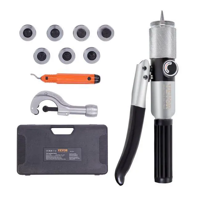 Alt view image 11 of 11 - Hydraulic Tube Expander, 3/8" to 1-1/8" OD, HAVC Hydraulic Swaging Tool with 7 Pipe Expander Heads, Deburring Tool, Pipe Cutter for Copper Aluminum Brass Soft Steel Pipes