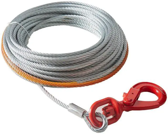 Alt view image 15 of 15 - VEVOR Galvanized Steel Winch Cable, 3/8 Inch x 100 Feet 15,200 lbs Breaking Strength, Wire Winch Rope with Swivel Hook, Towing Cable Heavy Duty, Universal Fit for SUV, Large Off-Road Vehicle, Truck