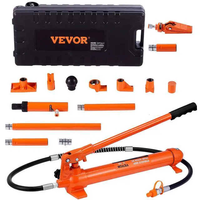 Alt view image 16 of 16 - 10 Ton Porta Power Kit, Hydraulic Ram with Pump, Car Jack with 4.6 ft/1.4 m Oil Hose, Bent Frame Repair Tool with Storage Case for Automotive, Garage, Heavy Equipment, Mechanic (22046 LBS)