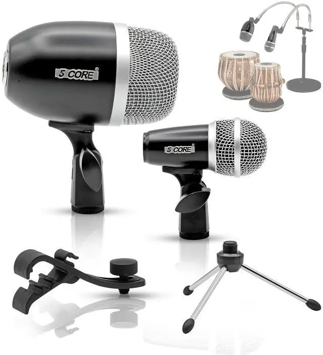 Alt view image 8 of 8 - 5 Core Tabla Mic Indian Instrument Microphone Set for Bayan & Dayan Dholak Uni-Directional Mridangam Mic for Recording Live Stage Temple & Classroom - TABLA MIC BLK