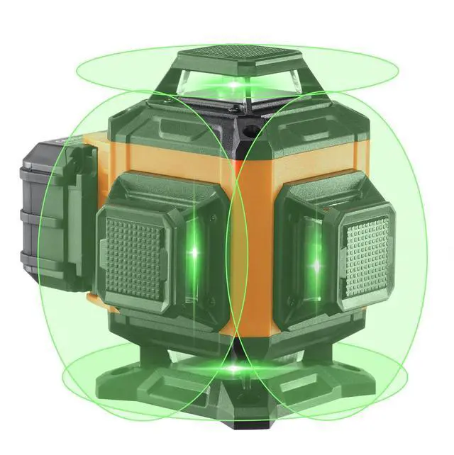Alt view image 8 of 8 - Laser Level, 100ft, Self Leveling Manual Green 4 x 360° Cross 16 Line Laser, IP54 Waterproof Remote Control Manual Self-leveling Mode & 5h Continuous Working Time Line Laser, Battery Include