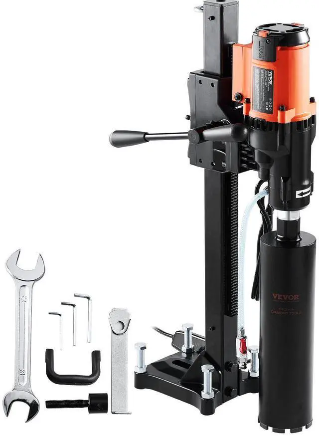 Alt view image 15 of 15 - Diamond Core Drilling Machine, 8in Wet&Dry Concrete Core Drill Rig with Stand, 750RPM Speed & 1-1/4" 5/8" Thread & Lifting Handle, 8in Drilling Diameter for Concrete Brick Block Stone, 2500W