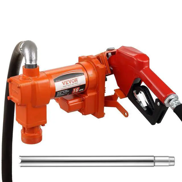Alt view image 15 of 15 - Fuel Transfer Pump, 12V DC 16 GPM 1/4 HP, Gasoline Extractor Pump with Automatic Nozzle, Discharge Hose & Suction Pipe for Gasoline, Diesel, Kerosene, Ethanol & Methanol Blends, and Biodiesel