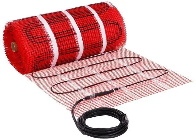 Alt view image 15 of 15 - Floor Heating Mat,100Sq.ft. 14-113 Electric Radiant Floor Heated Warm System with Digital Floor Sensing Thermostat, 110-120V Includes Installation Monitor, Adhesive Back for Easy Installation