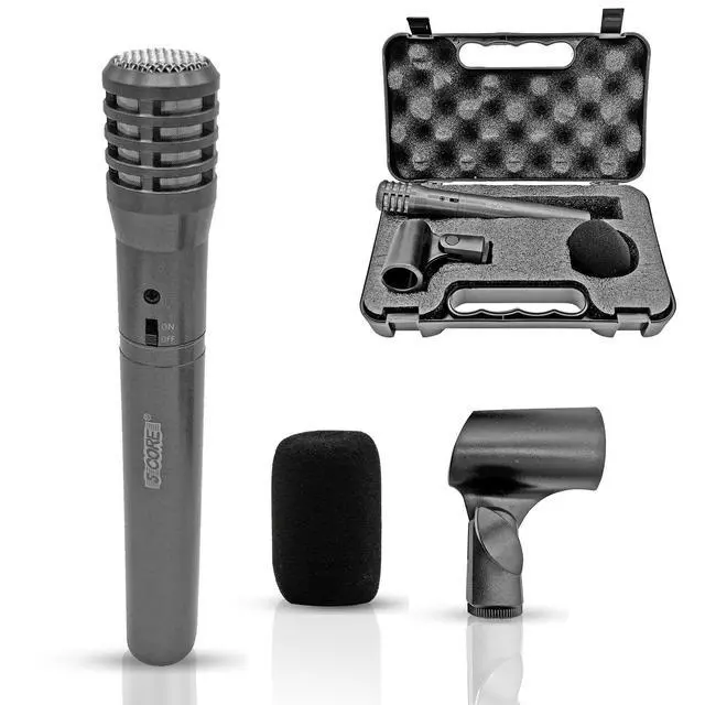 Alt view image 8 of 8 - 5 Core Professional Instrument Microphone Pencil Mic Condenser Cardioid Unidirectional Stick Microfono with Windscreen Mic Clip & Case INSTRU MIC 100 GREY