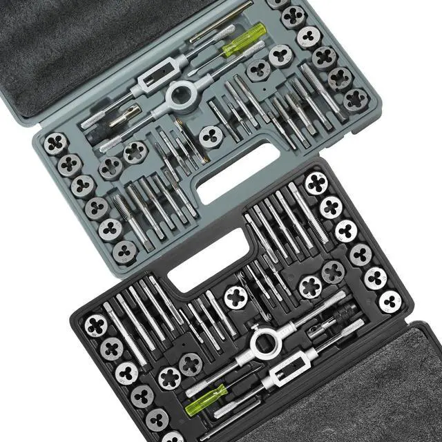 Alt view image 15 of 15 - Tap and Die Set, 80-Piece Metric and SAE Standard, Bearing Steel Taps and Dies, Essential Threading Tool for Cutting External Internal Threads, with Complete Accessories and Storage Case