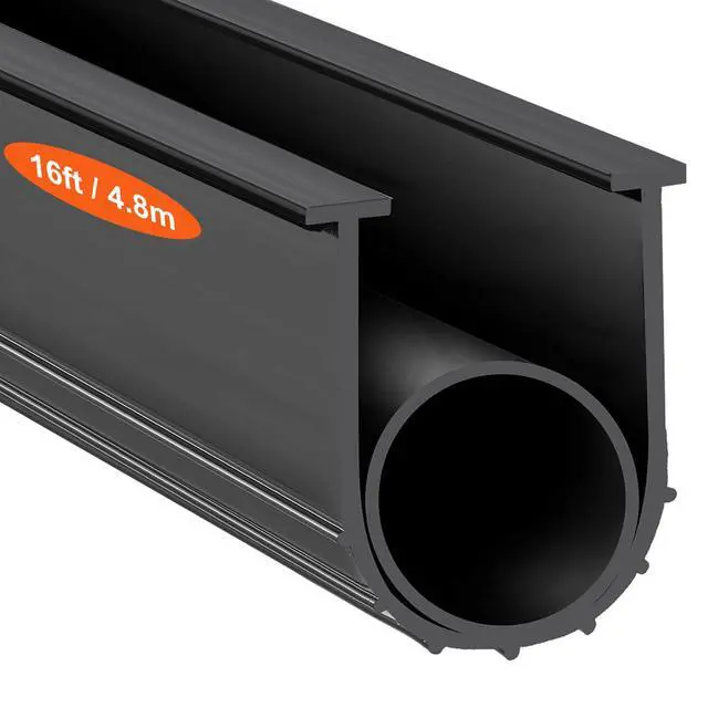 Alt view image 8 of 8 - Garage Door Seals Bottom Rubber, U Shape +O Ring Garage Door Weather Stripping, Universal Weatherproof Threshold Buffering Sealing Rubber , 5/16 inch T-ends and 3 3/4 inch Width (16 Ft, Black)