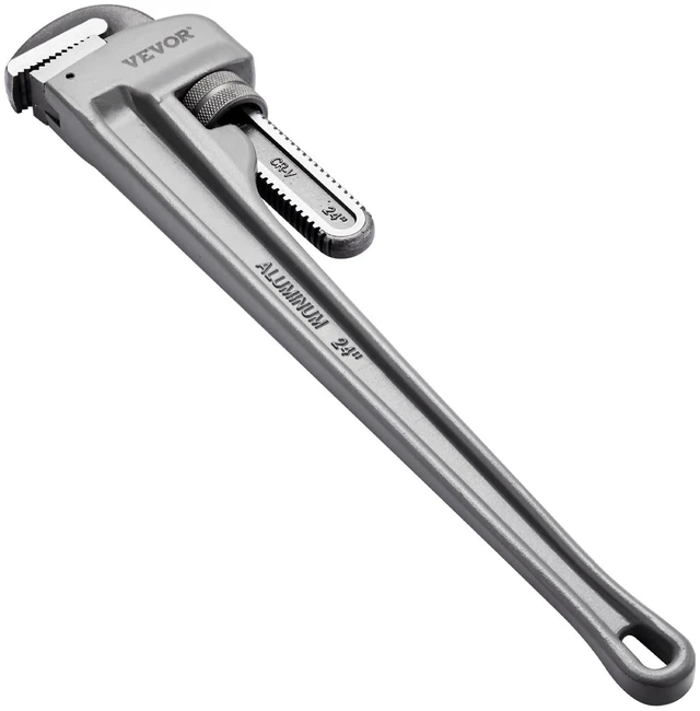 Alt view image 8 of 8 - VEVOR Pipe Wrench, 24" Aluminum Straight Pipe Wrench, Adjustable Plumbing Wrench, with High Strength Jaw and Ergonomic Handle, Easy to Carry, Hangable Design, for Water Pipes, Automotive Repairs
