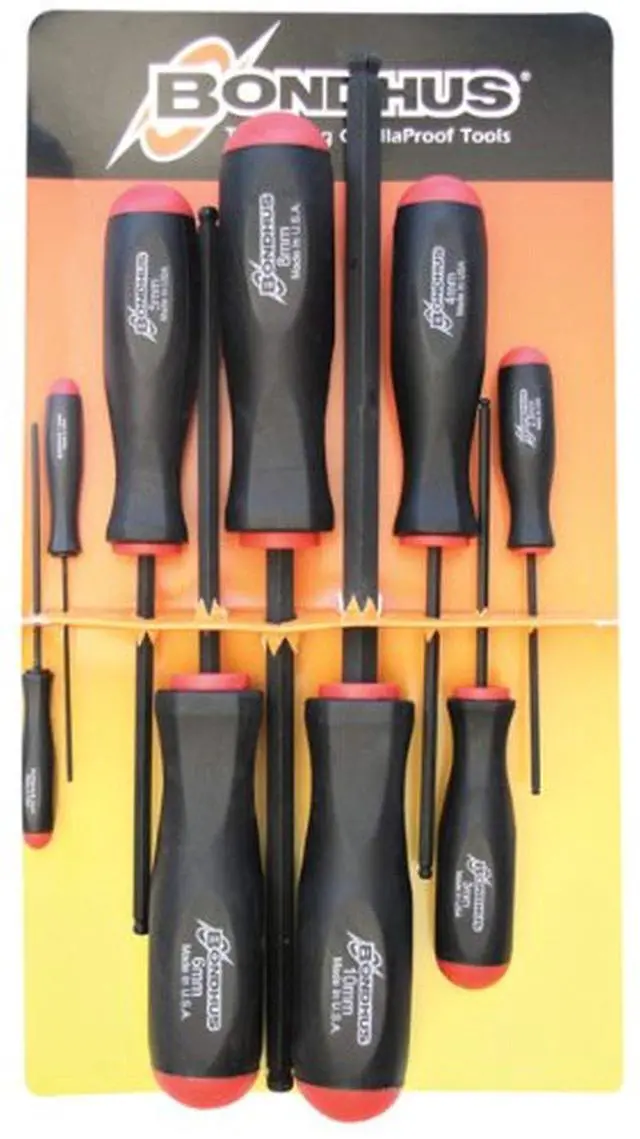 Alt view image 2 of 2 - BONDHUS 10699 Set 9 Ball End Screwdrivers