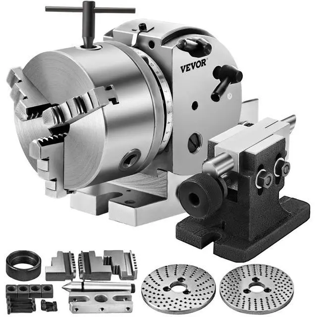 Alt view image 10 of 10 - VEVOR Bs-0 Dividing Head Set 5" Chuck & Tailstock For Milling Machine For Industry