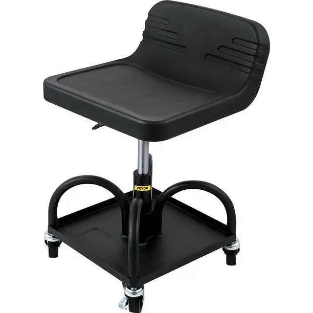 Alt view image 16 of 16 - VEVOR Rolling Garage Stool, 300LBS Capacity, Adjustable Height from 15.7 in to 20.5 in, Mechanic Seat with 360-degree Swivel Wheels and Tool Tray, for Workshop, Auto Repair Shop, Black