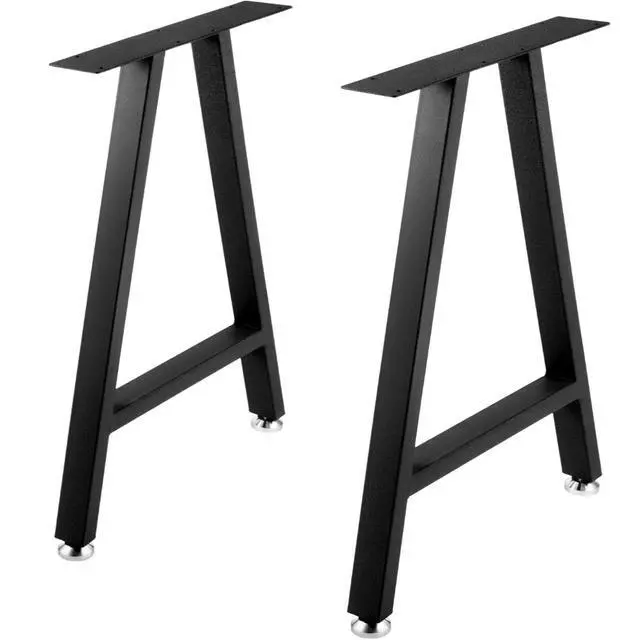 Alt view image 8 of 8 - Metal Table Legs 28 x 17.7 inch A-Shaped Desk Legs Set of 2 Heavy Duty Bench Legs with Polyurethane Coating, Furniture Legs with Floor Protectors, Wrought Iron Coffee Table Legs for Home DIY Bla