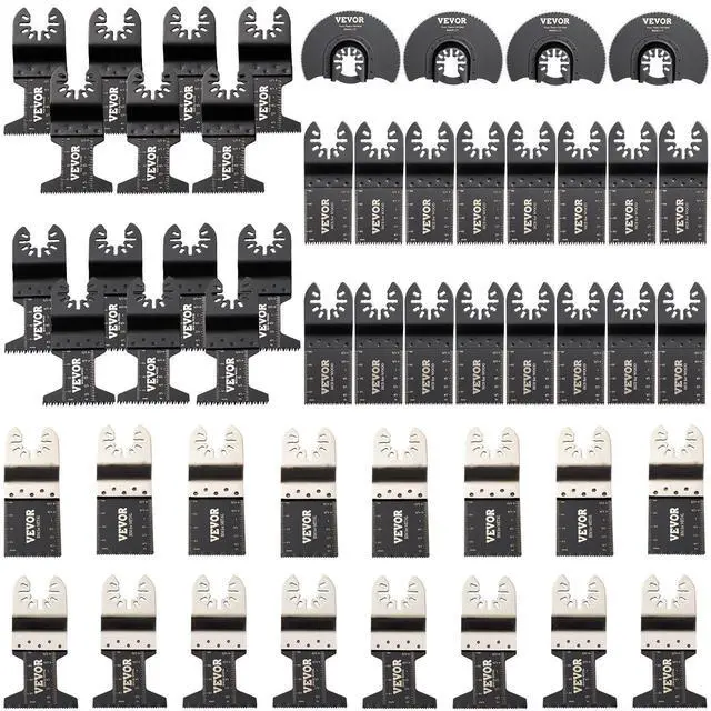 Alt view image 16 of 16 - VEVOR 50 PCS Oscillating Saw Blades, Quick Release Multitool Blades Kit, HCS Tool Blades for Wood Plastic Metal Nails Bolts, Compatible with Dewalt Dremel Fein Worx Bosch Makita Milwaukee